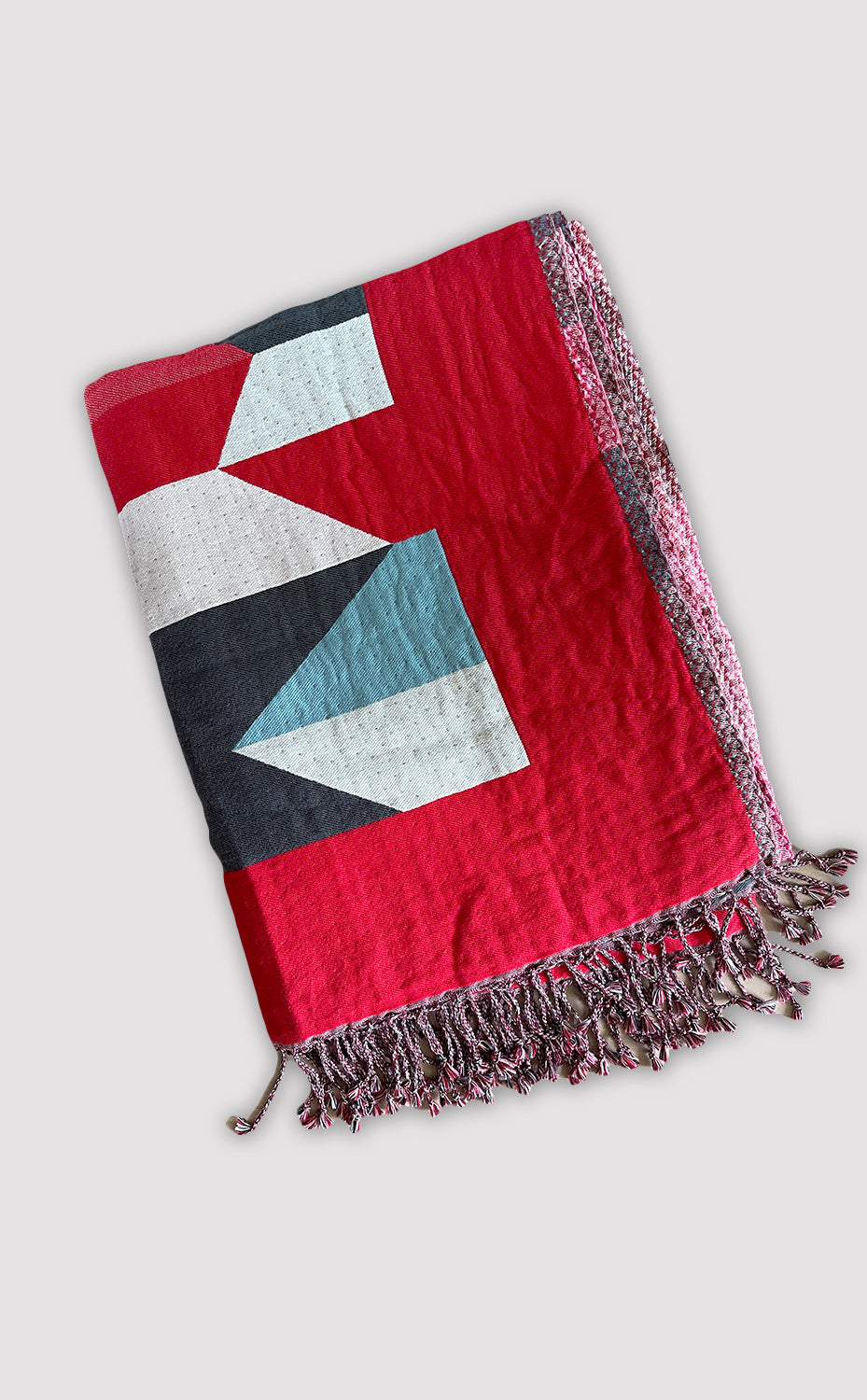 Crimson Geometric Throw
