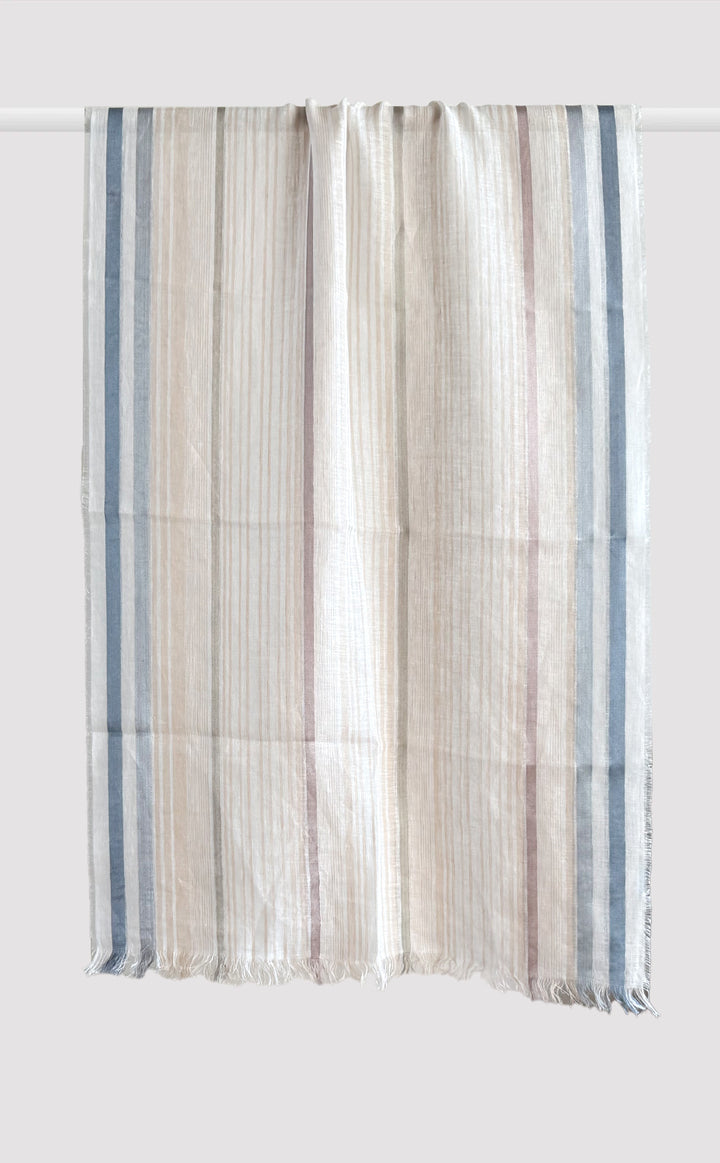 Airy Stripe Linen Silk Stole