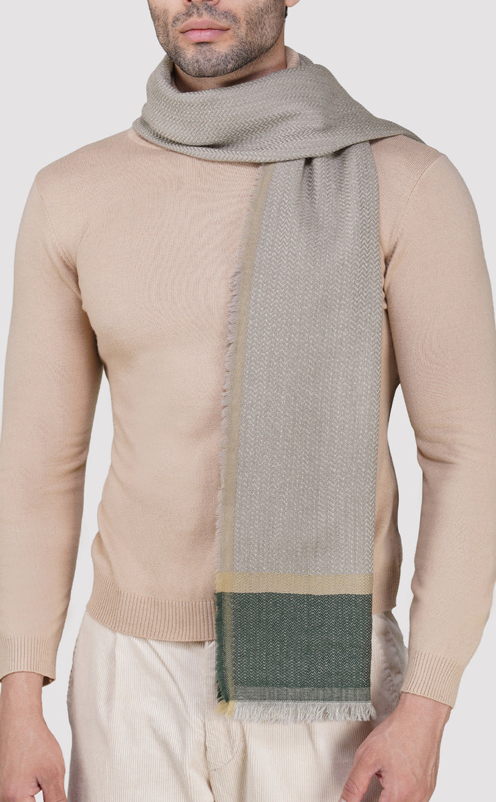 Green Mist Chevron Wool Muffler