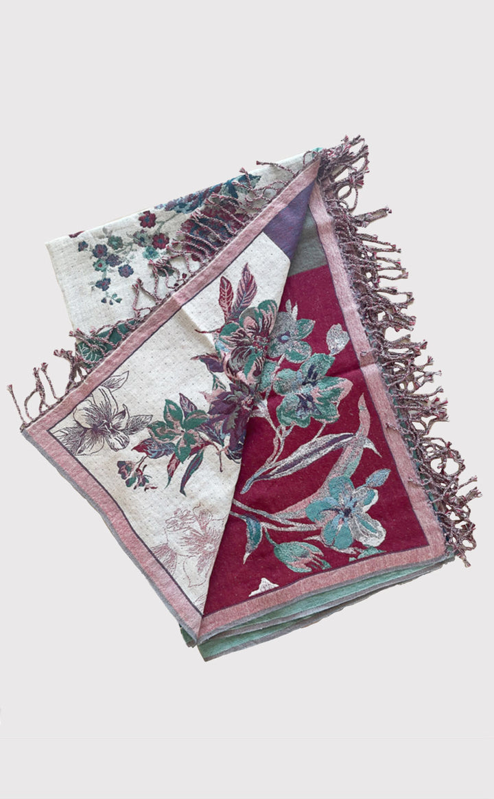 Pine Block Floral Throw