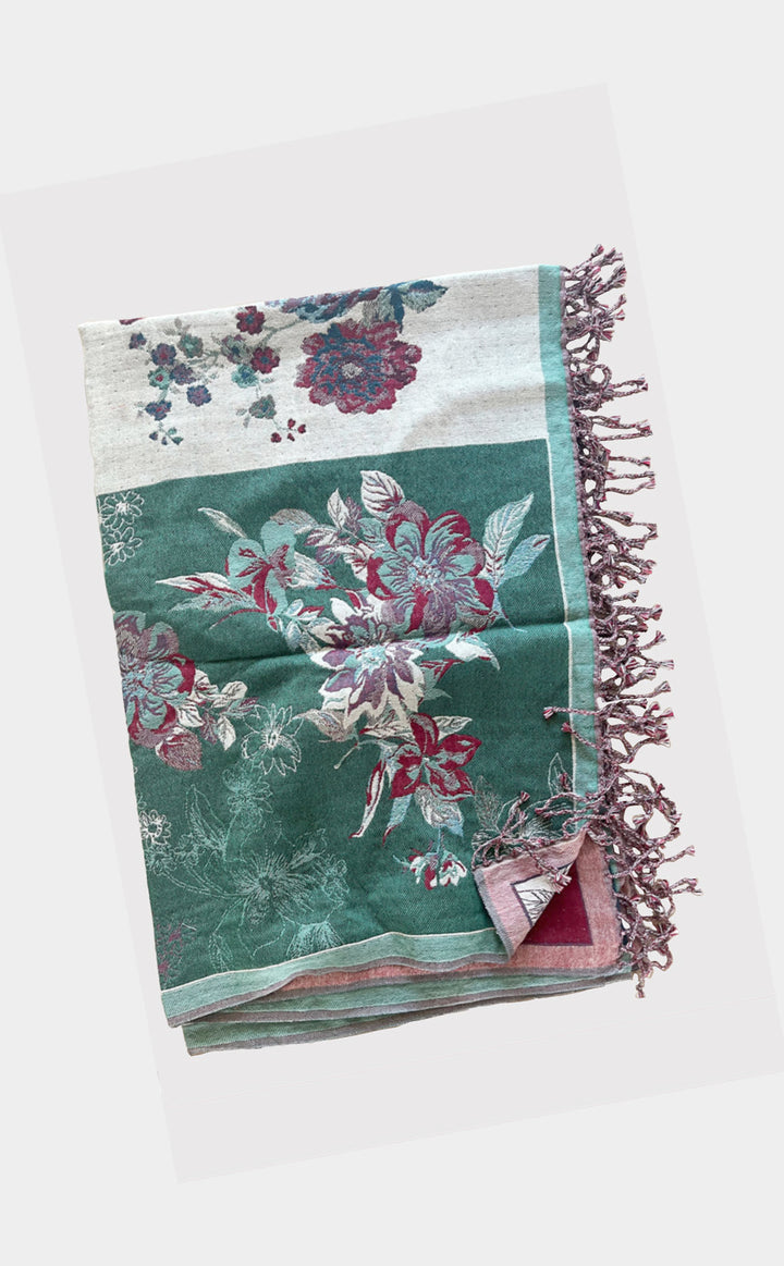 Pine Block Floral Throw