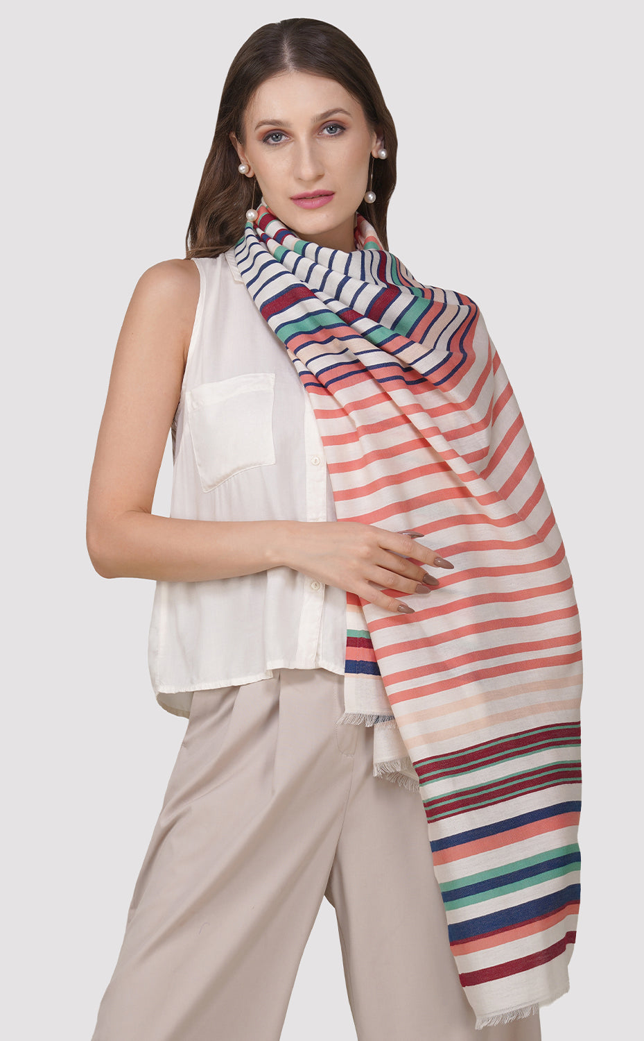 Coral Cotton Stripes