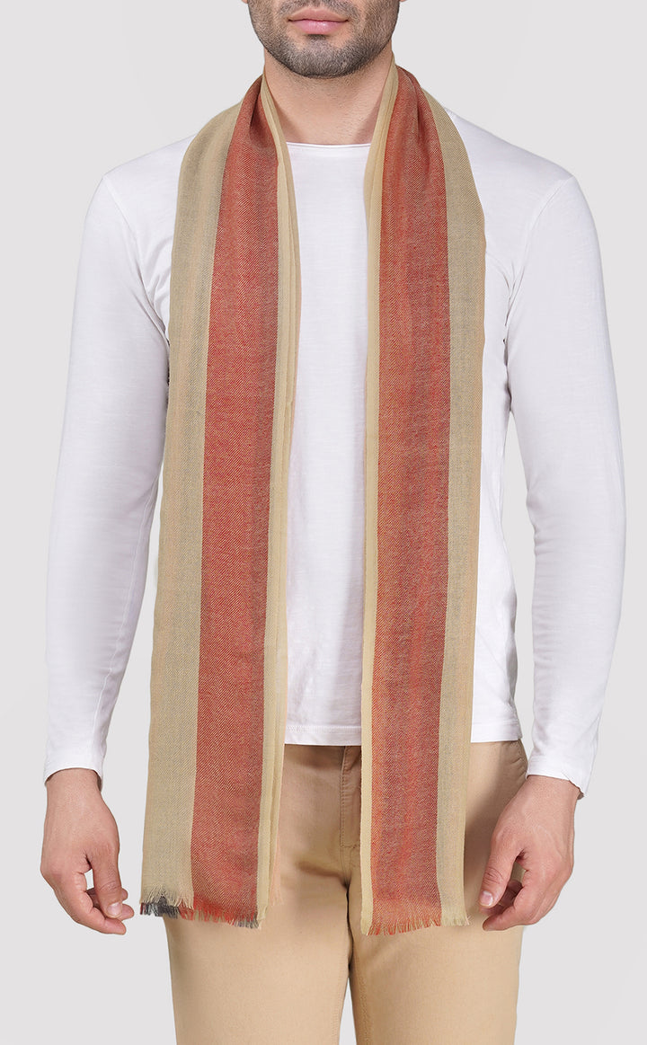 Carmine Striped Muffler