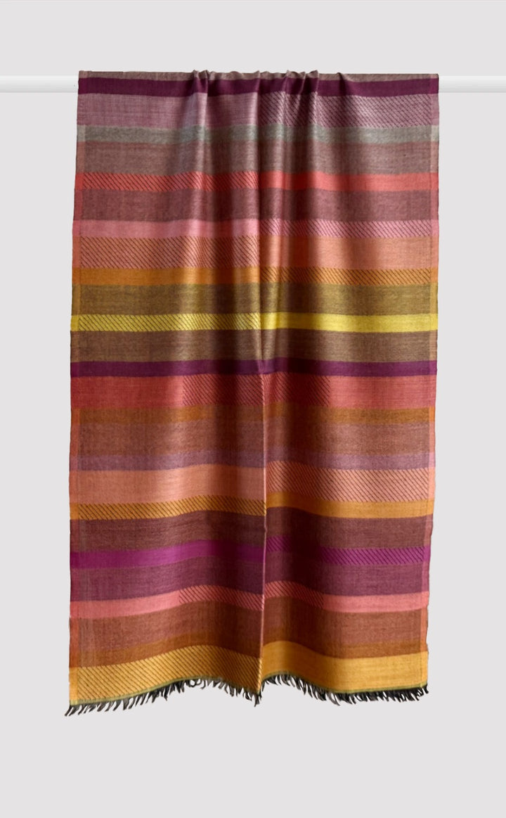 Rust Stripes Merino Stole
