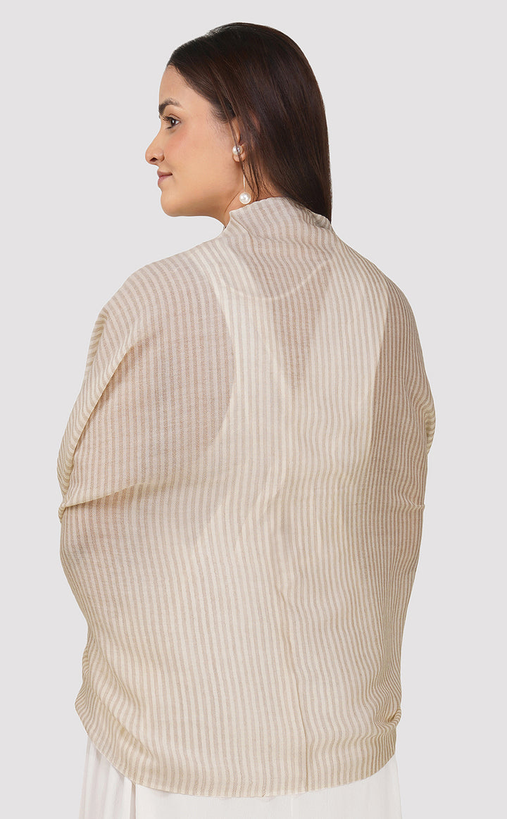 Broad Brown Streak Zari Stole
