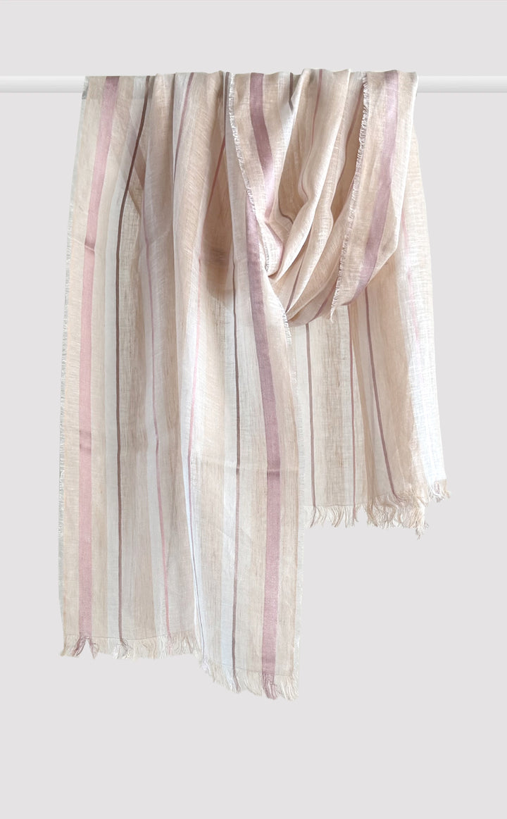 Pastel Stripe Linen Silk Stole