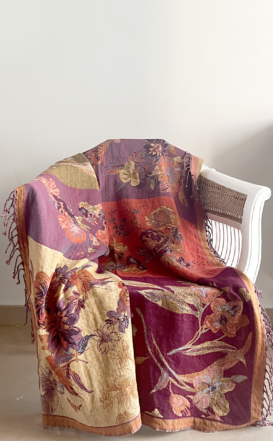 Purple Sunshine Floral Throw