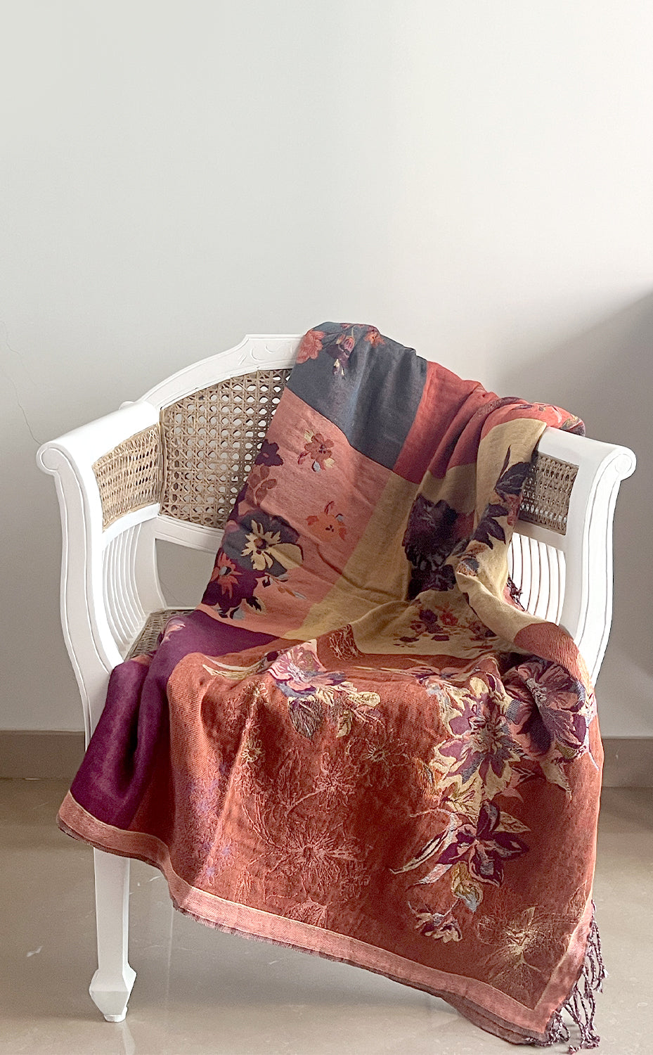 Purple Sunshine Floral Throw