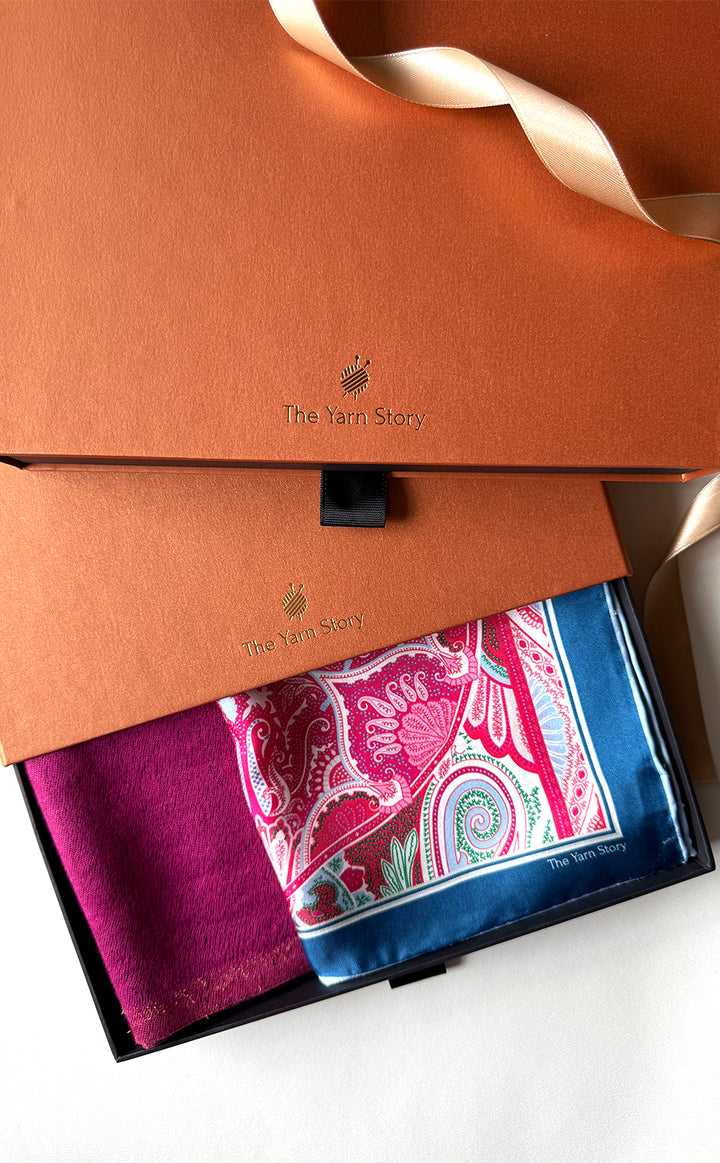 Fuchsia Paisley His Her Set