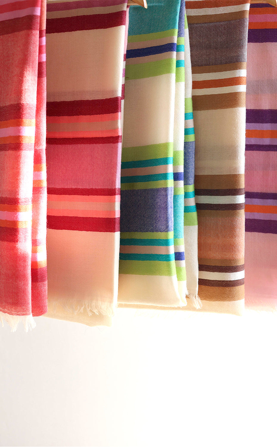 Mocha Stripes Merino Stole