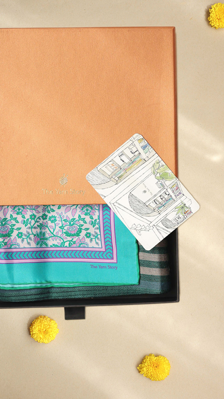 Emerald Striped Muffler Pocket Square