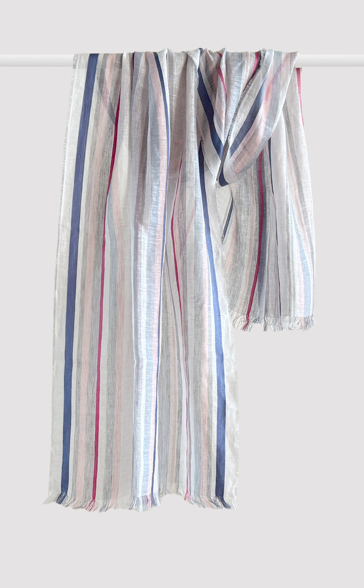 Iris Stripe Linen Silk Stole
