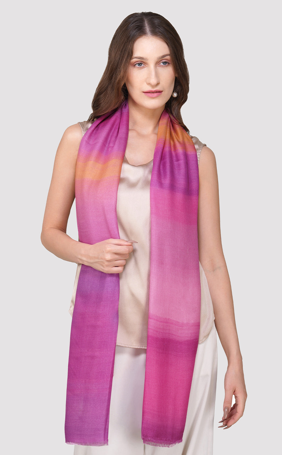Gradient Violet Printed Shawl