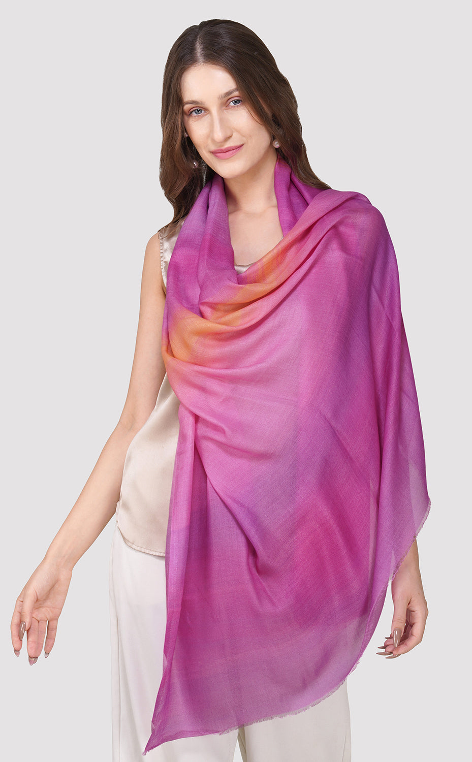 Gradient Violet Printed Shawl