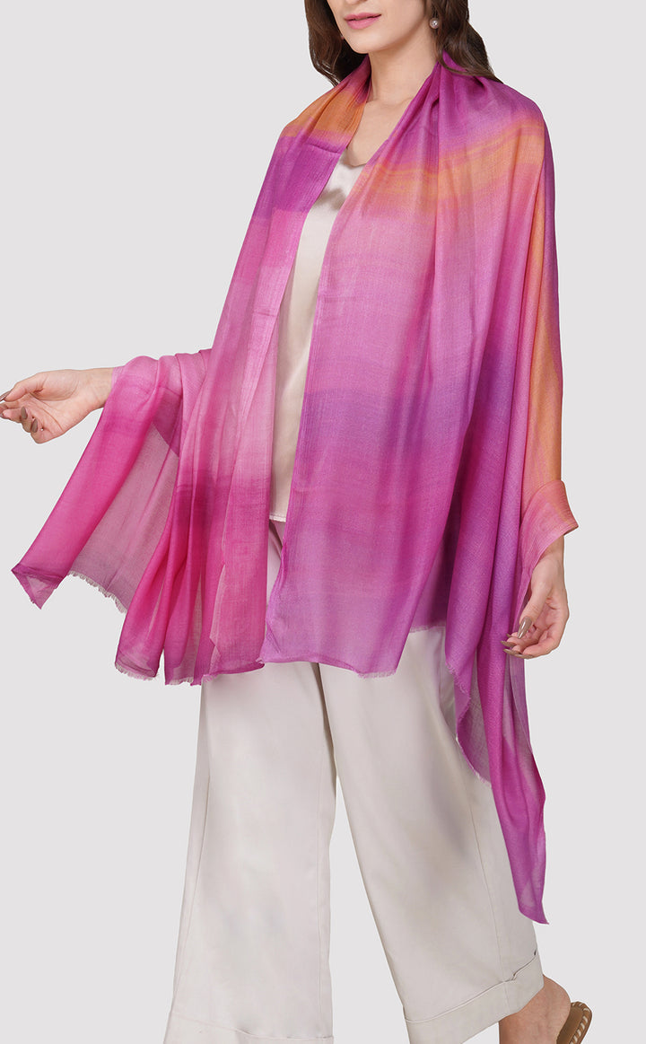 Gradient Violet Printed Shawl