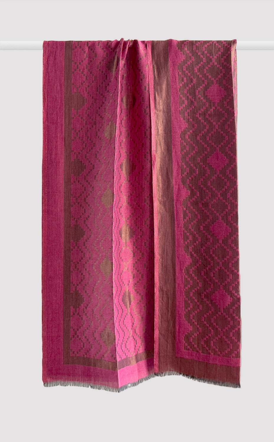 Fuchsia Pink Fantasy Zari Shawl