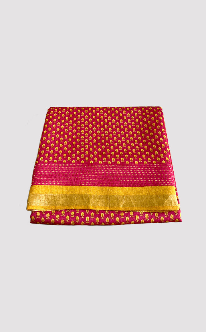 Tussar Kantha Red Booti Saree