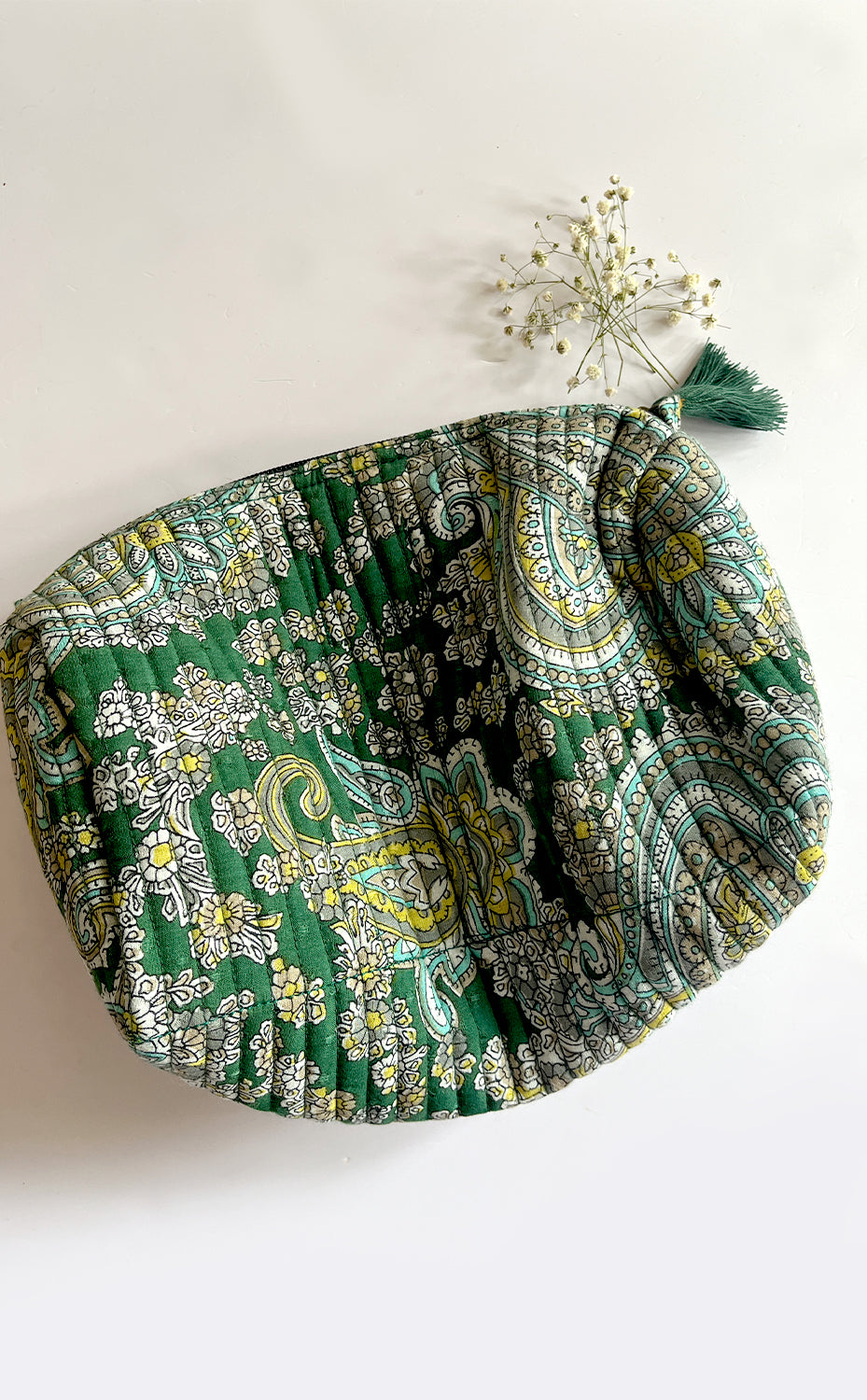Emerald Paisley Pouch - Set of 3