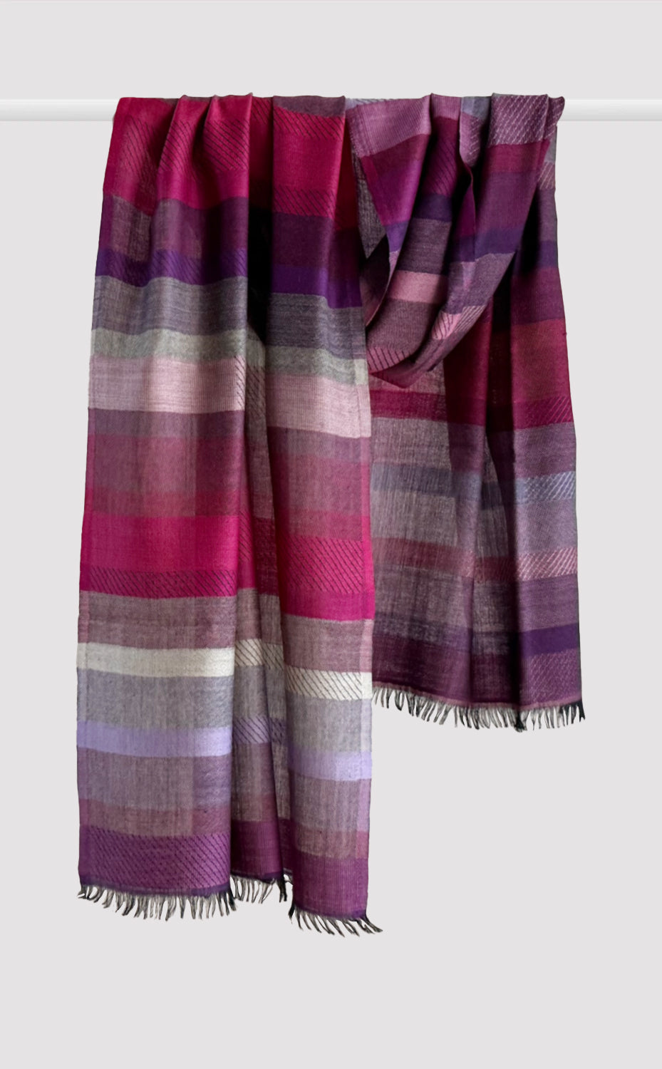 Berry Stripes Merino Stole