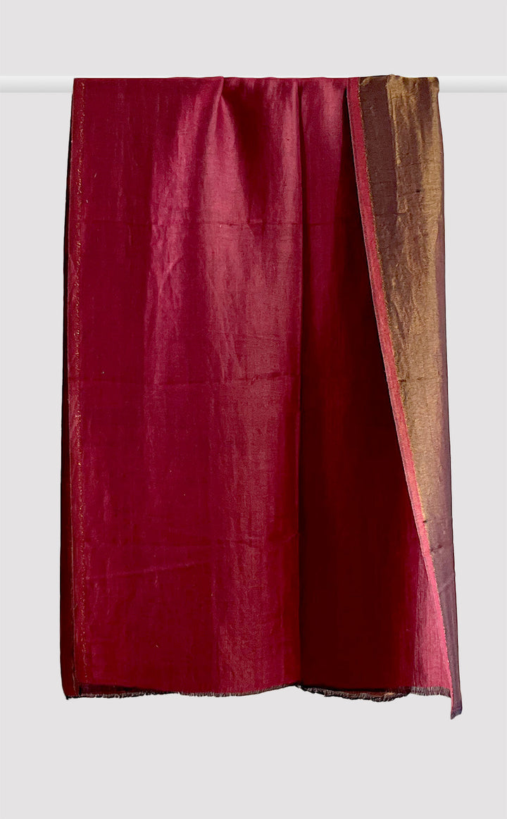 Zari Reversible Stole - Crimson