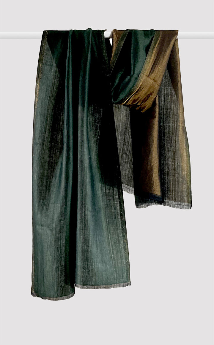 Zari Reversible Stole - Bottle Green