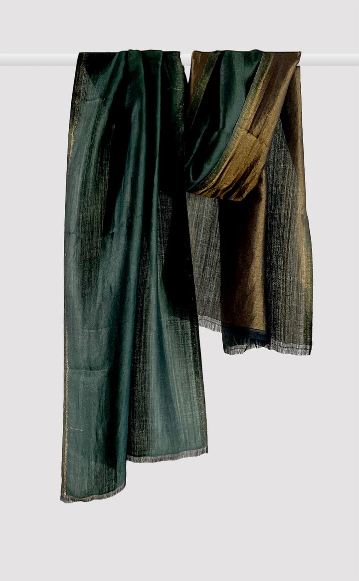 Zari Reversible Stole - Bottle Green