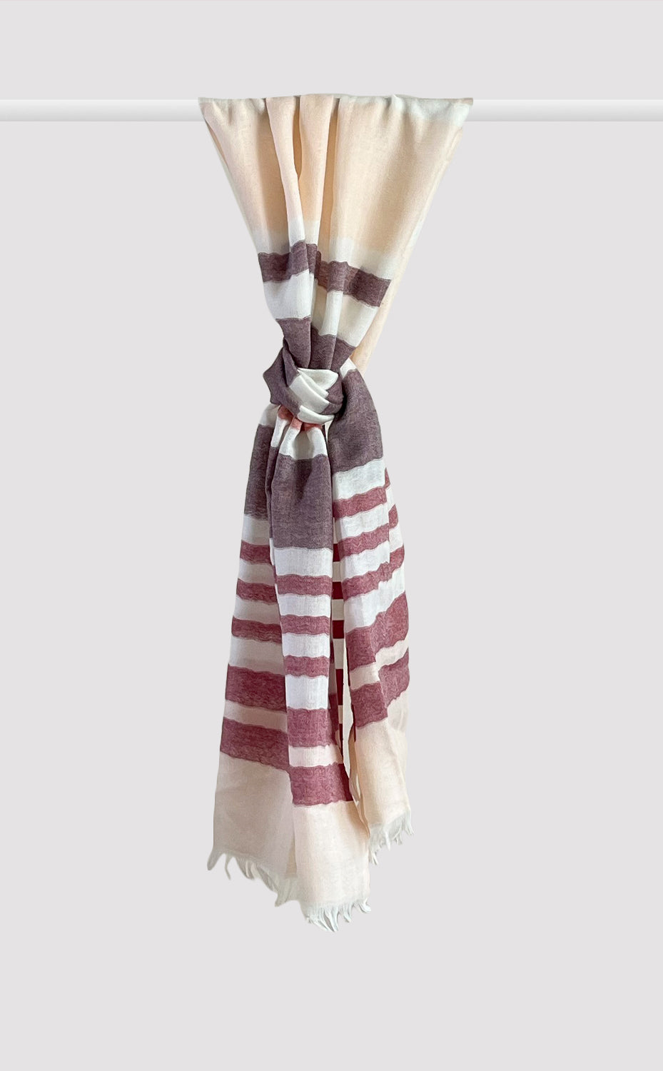 Maroon Striped Merino Muffler