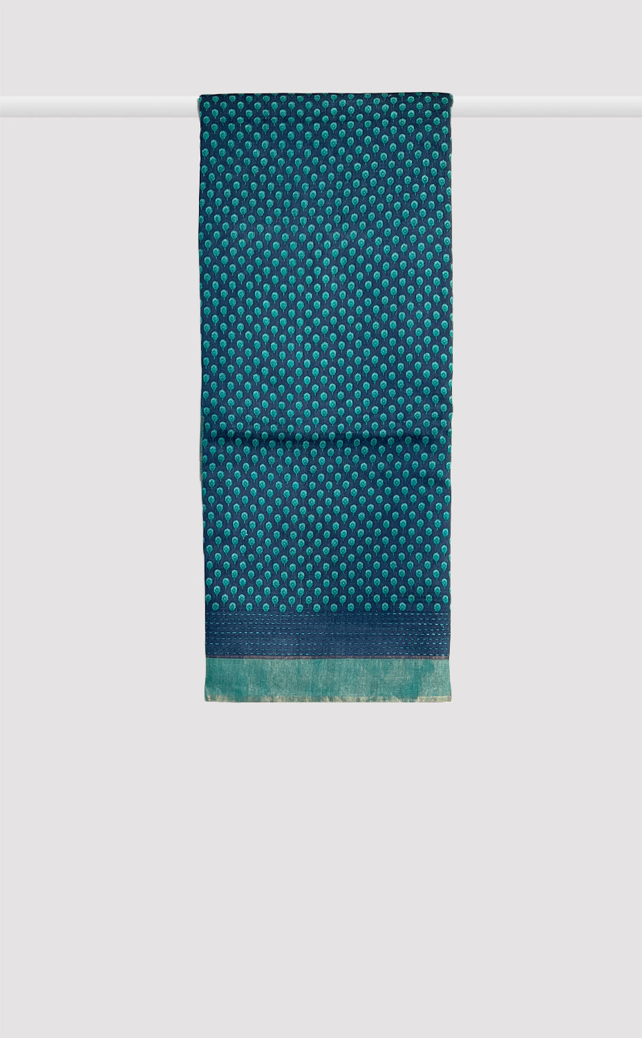 Tussar Kantha Teal Booti Saree