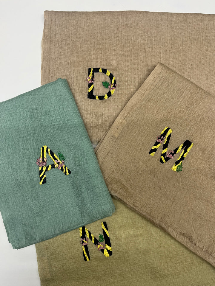 Safari letter embroidery