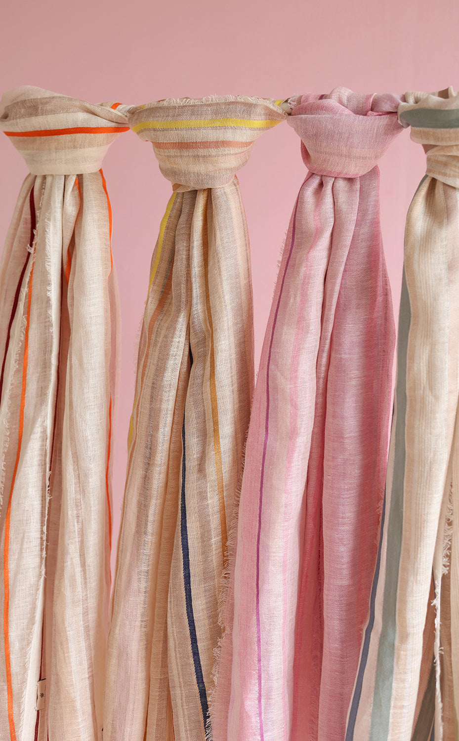 Citrus Stripe Linen Silk Stole