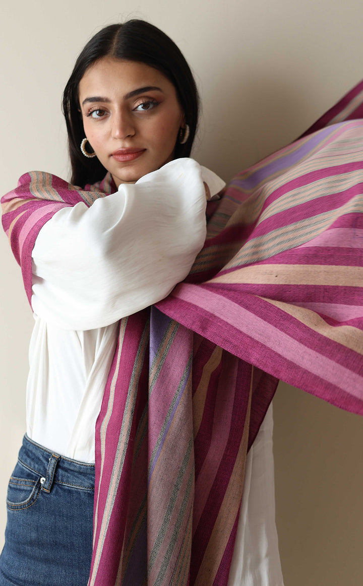 Carnation Striped Charm Stole