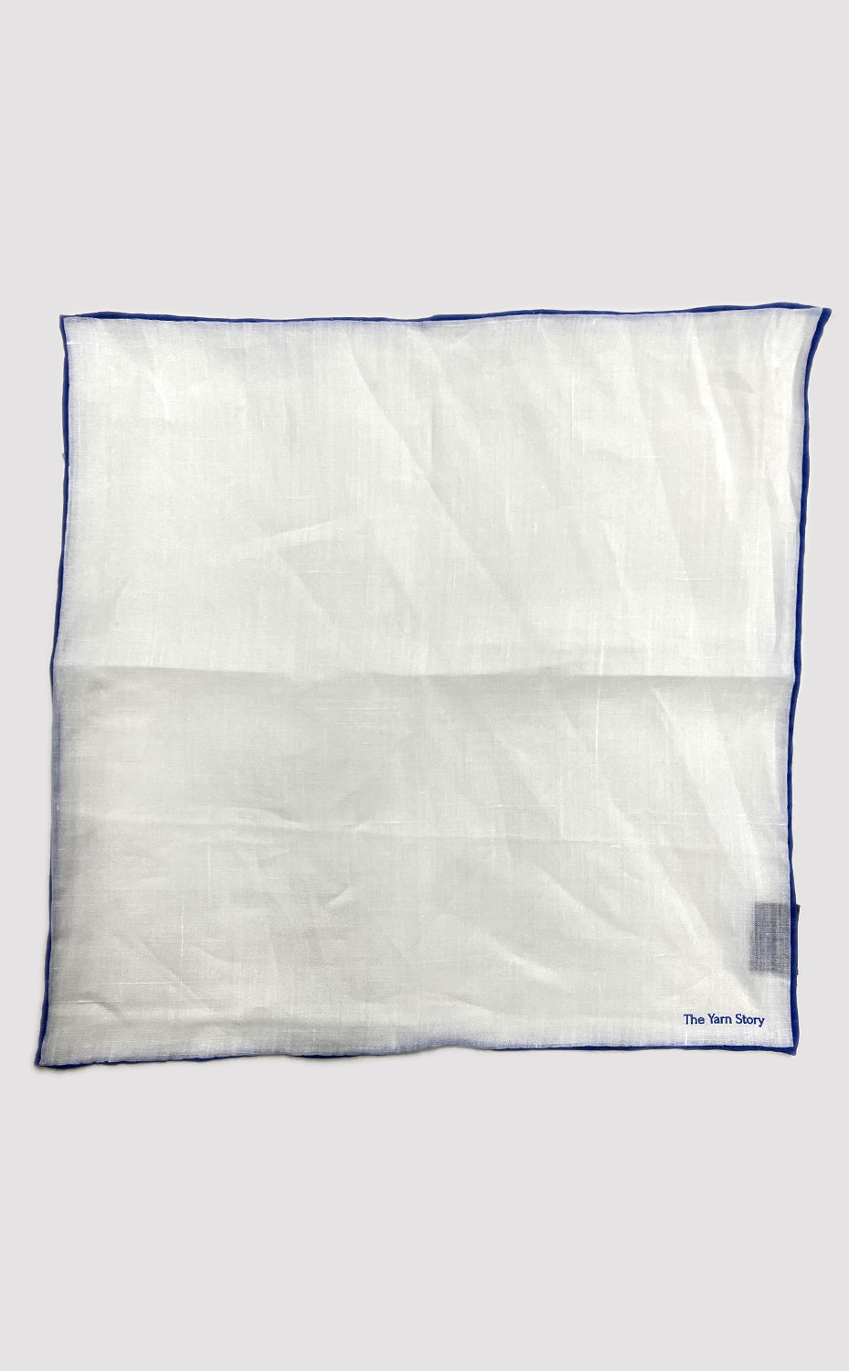 Blue Border Linen Pocket Square