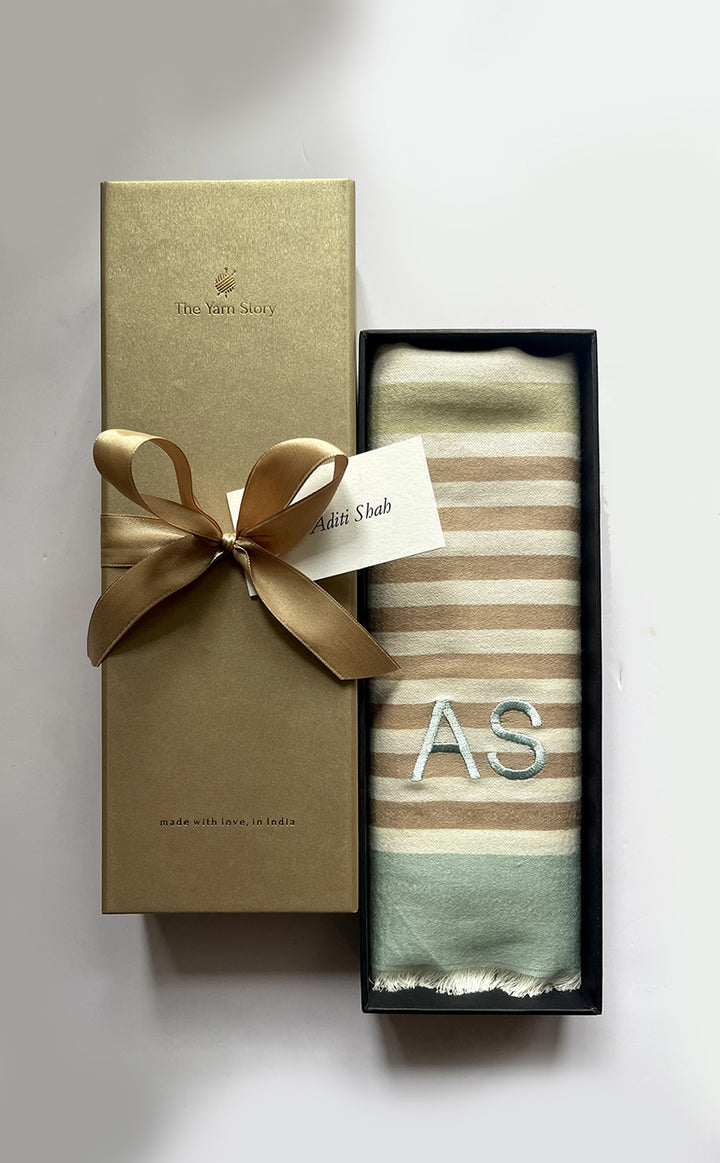 Personalised Cotton Streaks Stole