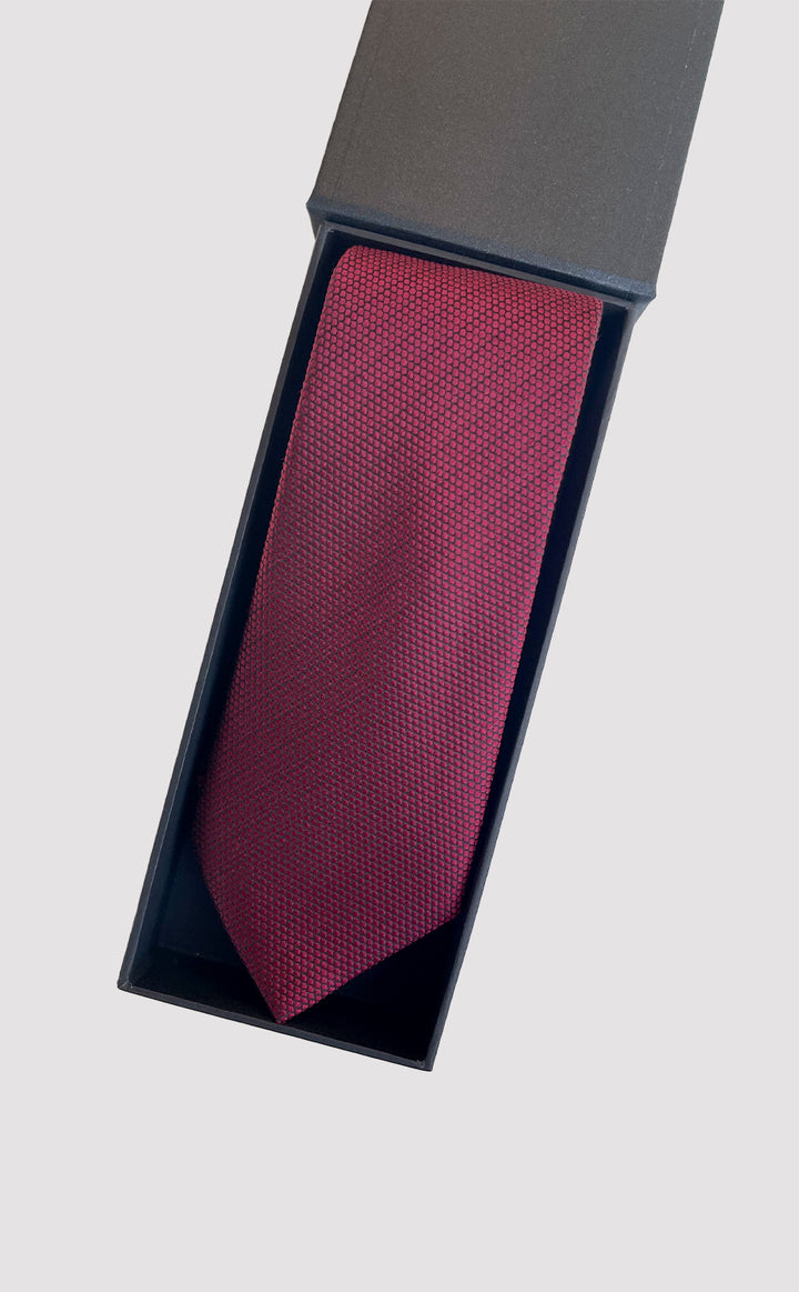 Burgundy Grid Tie