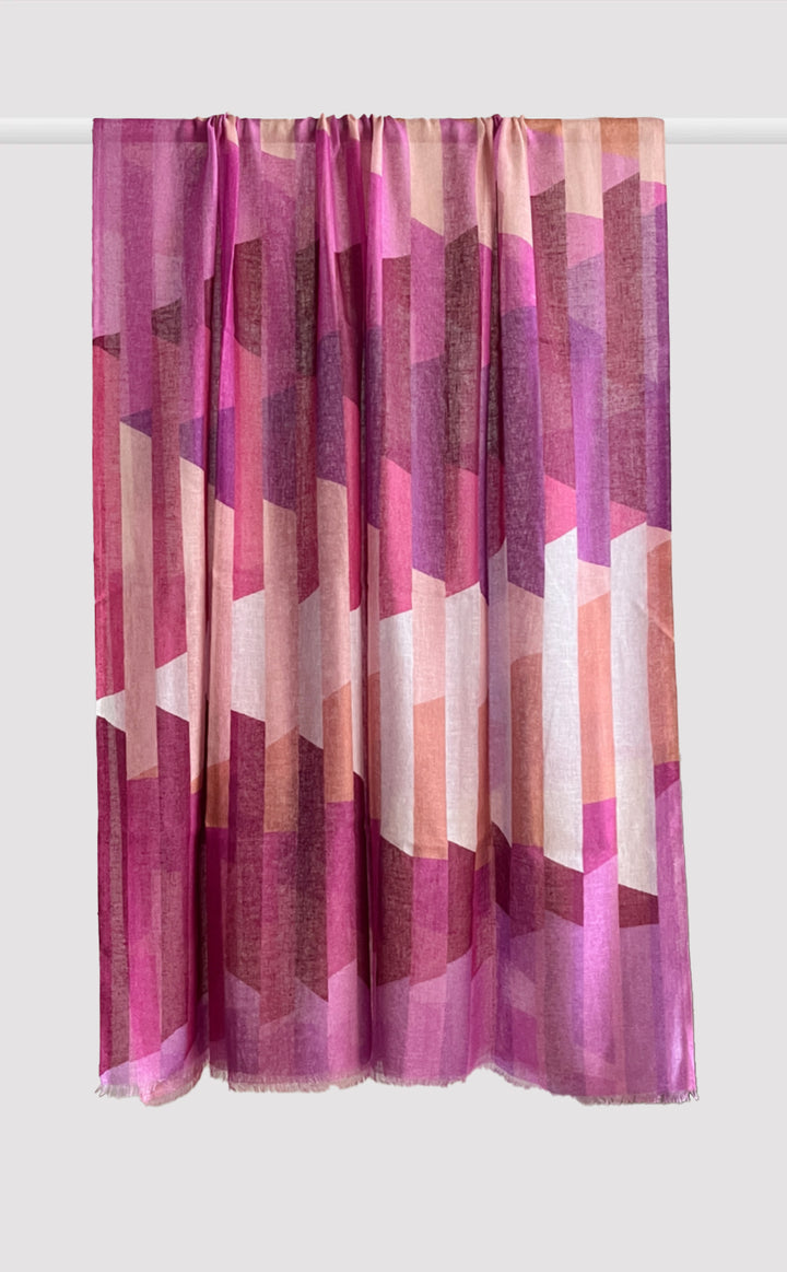 Fuchsia Breeze Printed Shawl