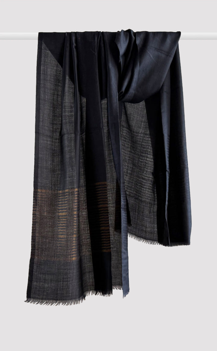 Black Zari Stripe Stole