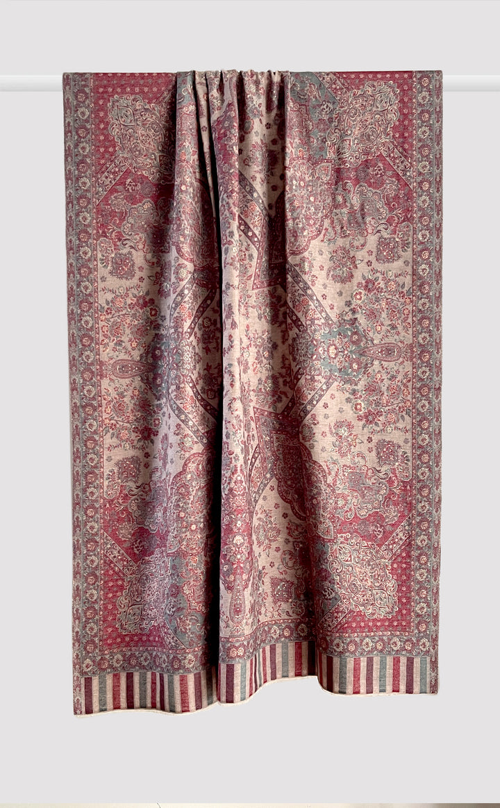 Beige and Rust Intricate Kani Shawl