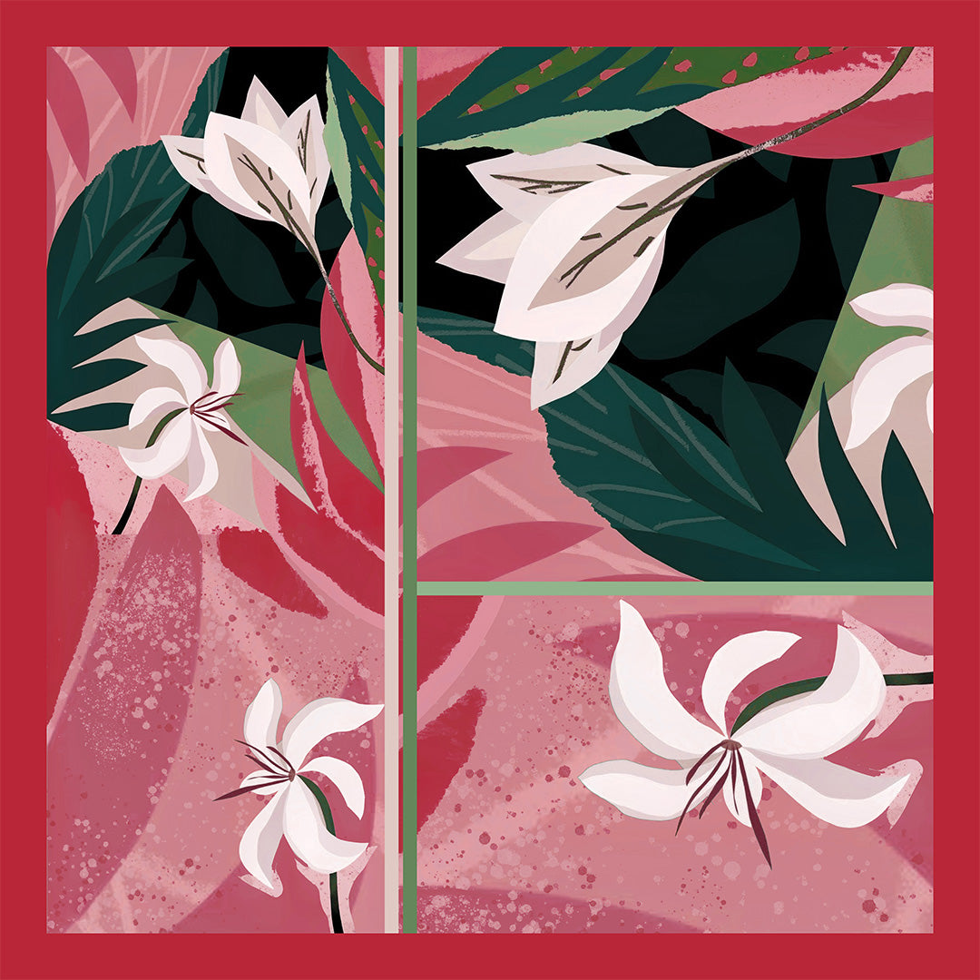 Ruby Floral Large Scarf