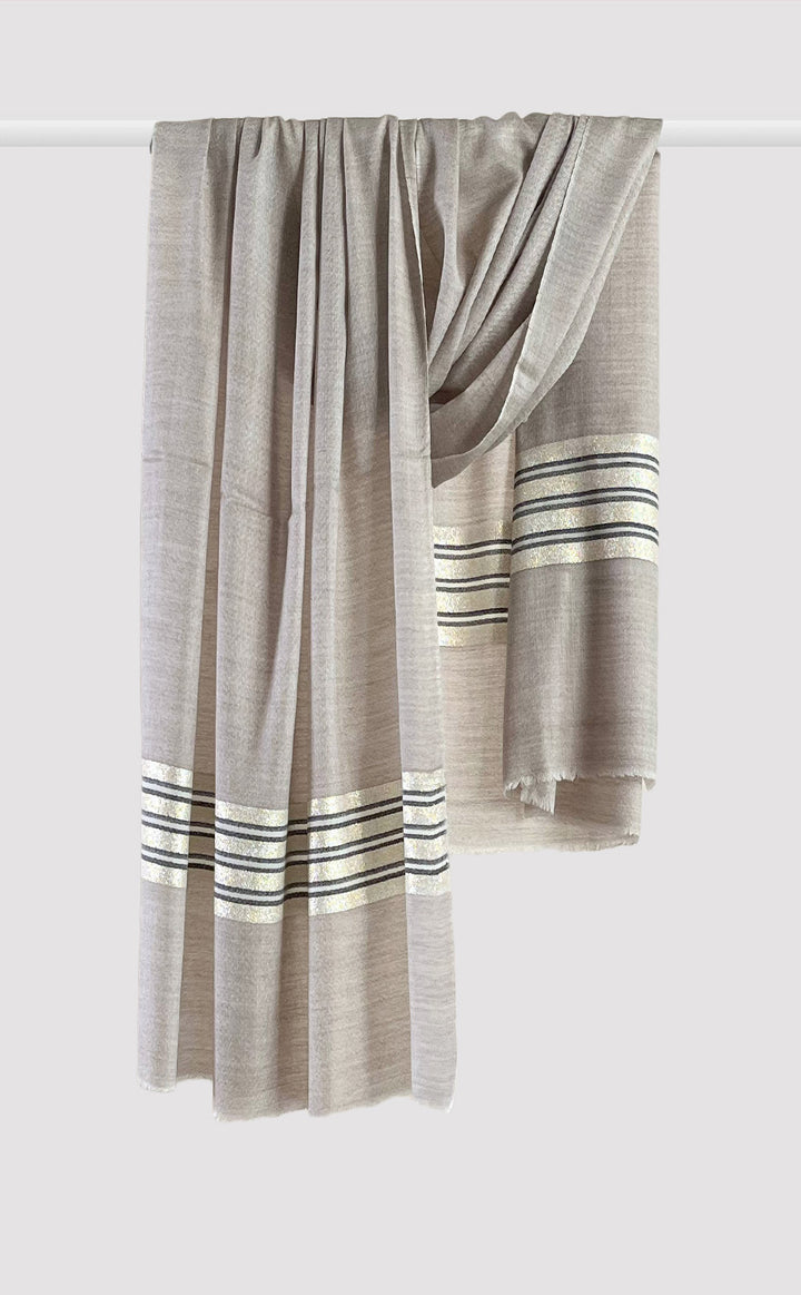 Slate Black Streak Zari Shawl