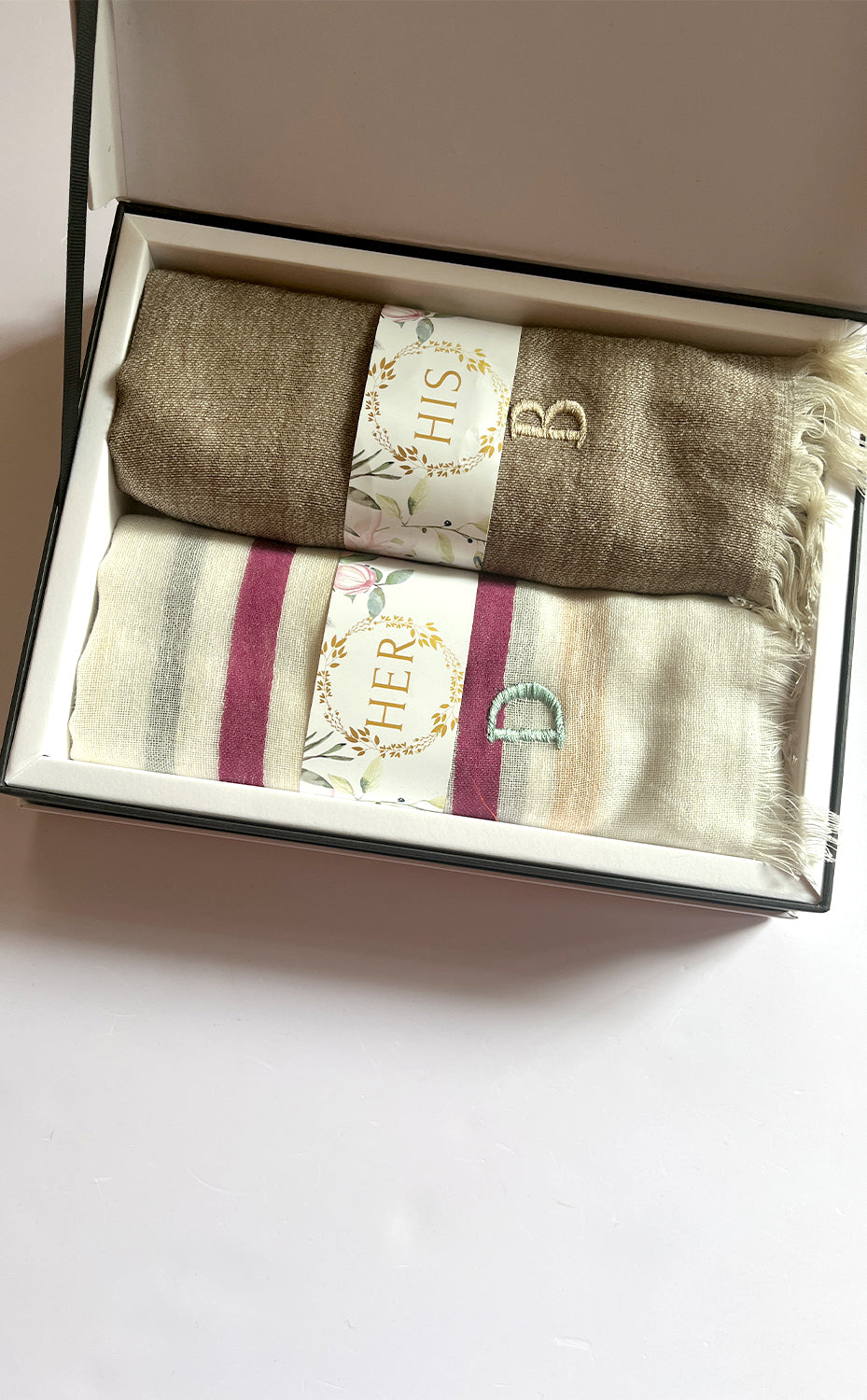 Personalised Two Tone Linen Set