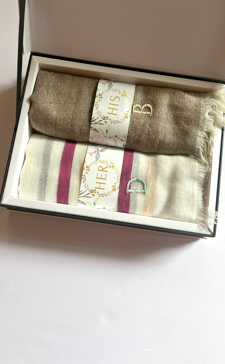 Personalised Two Tone Linen Set
