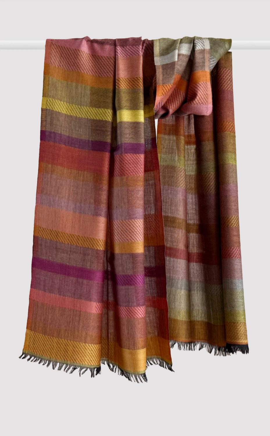Rust Stripes Merino Stole
