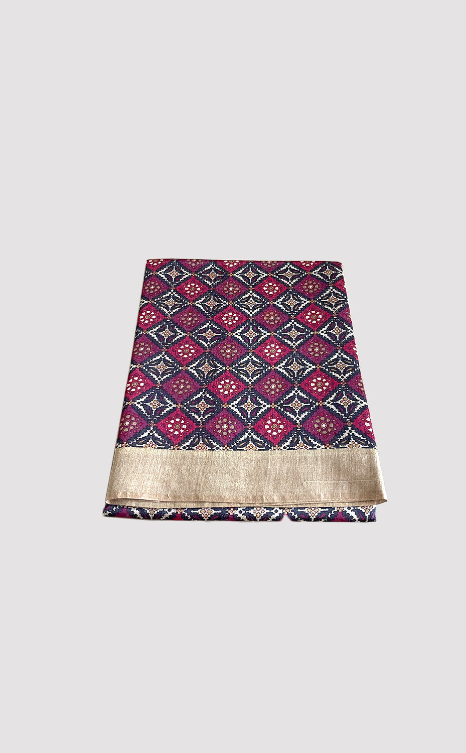 Tussar Georgette Magenta Diamond Saree