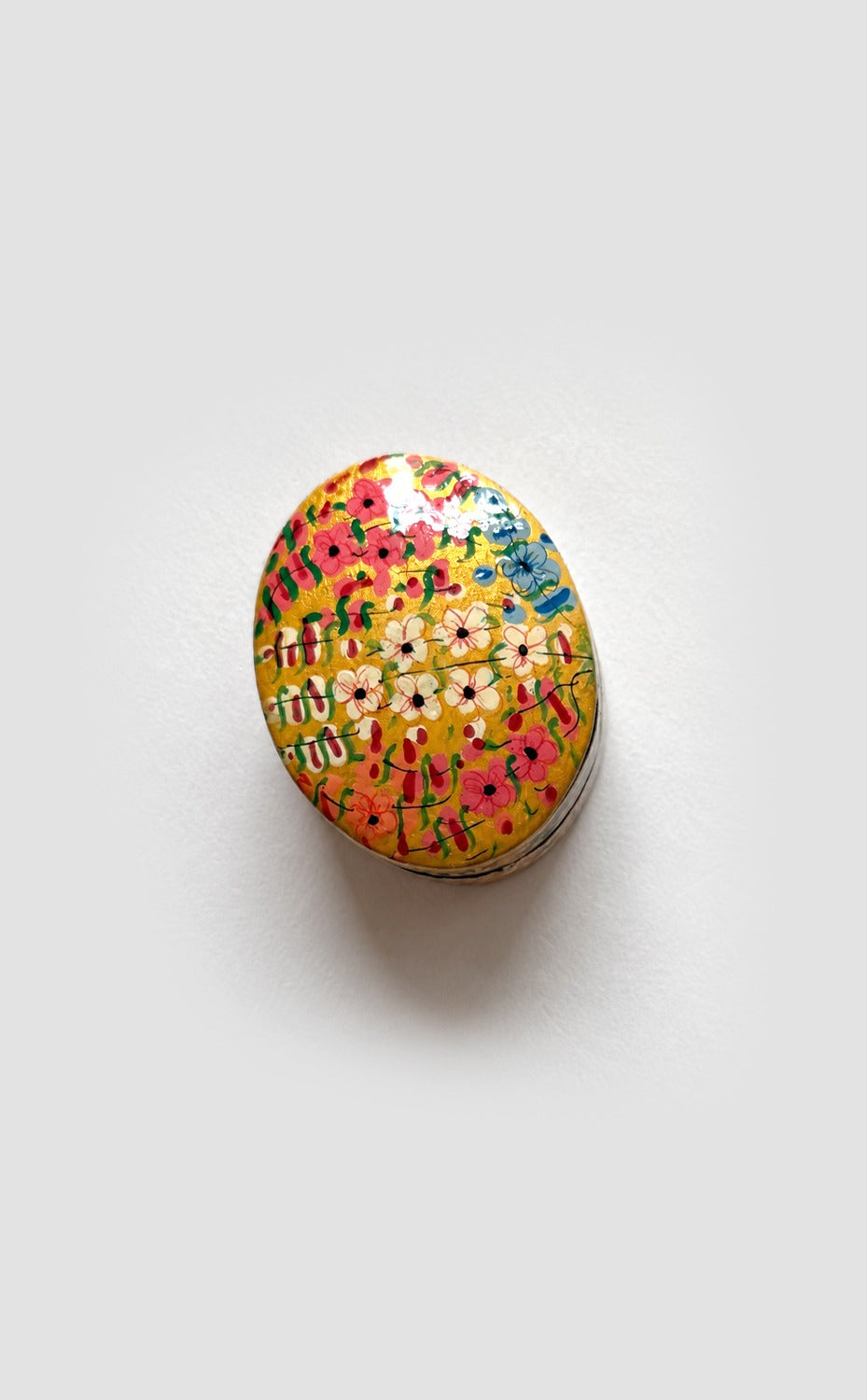 Oval Kashmiri Papier Mache Box