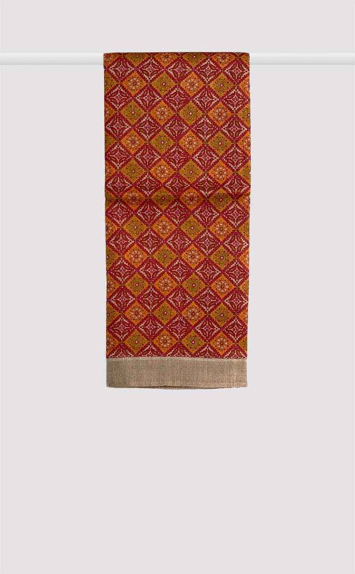 Tussar Georgette Yellowish Brown Diamond Saree