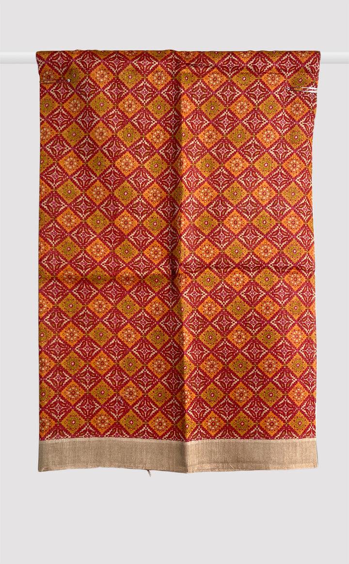 Tussar Georgette Yellowish Brown Diamond Saree