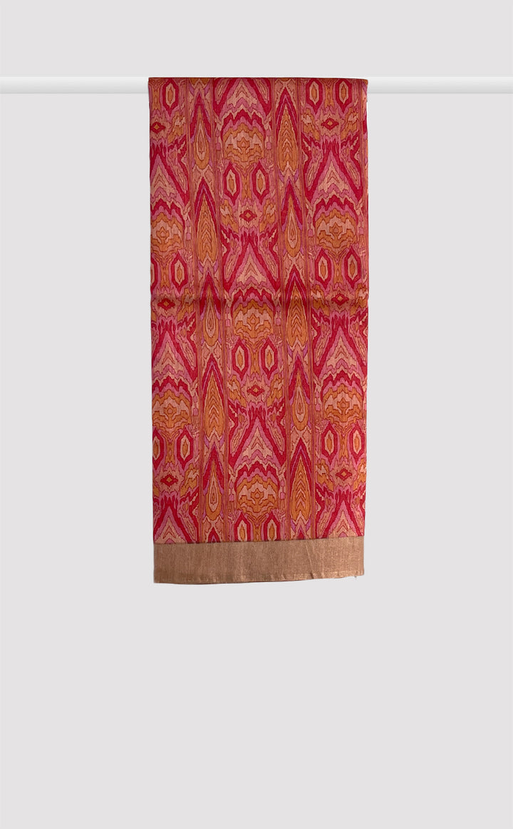 Tussar Georgette Crimson Antique Saree