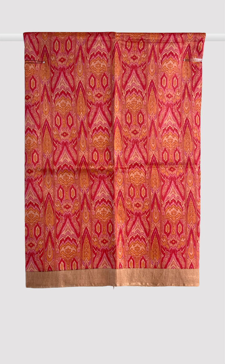 Tussar Georgette Crimson Antique Saree