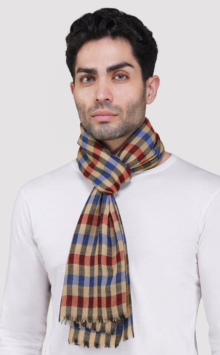 Khaki Plaid Muffler