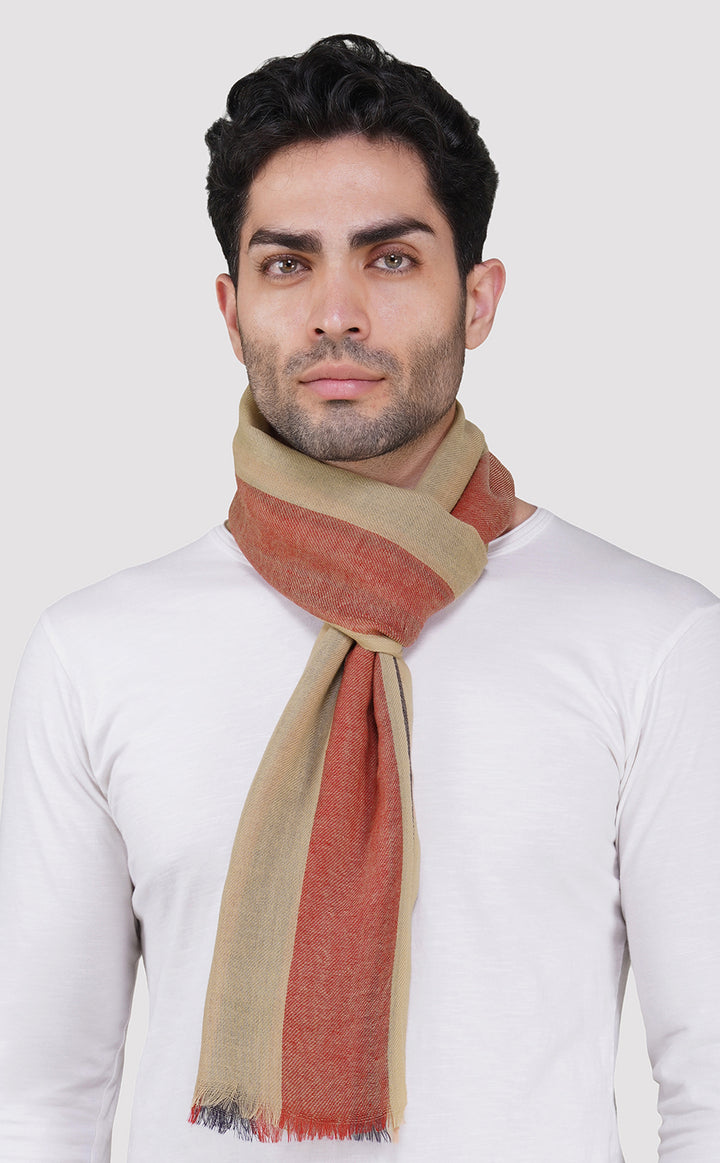 Carmine Striped Muffler